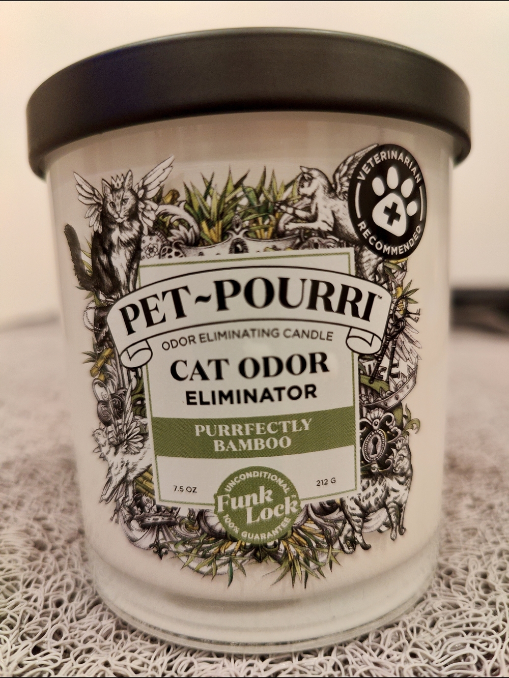 Pet-Pourri Purrfectly Bamboo Cat Odor Eliminator Candle - Green